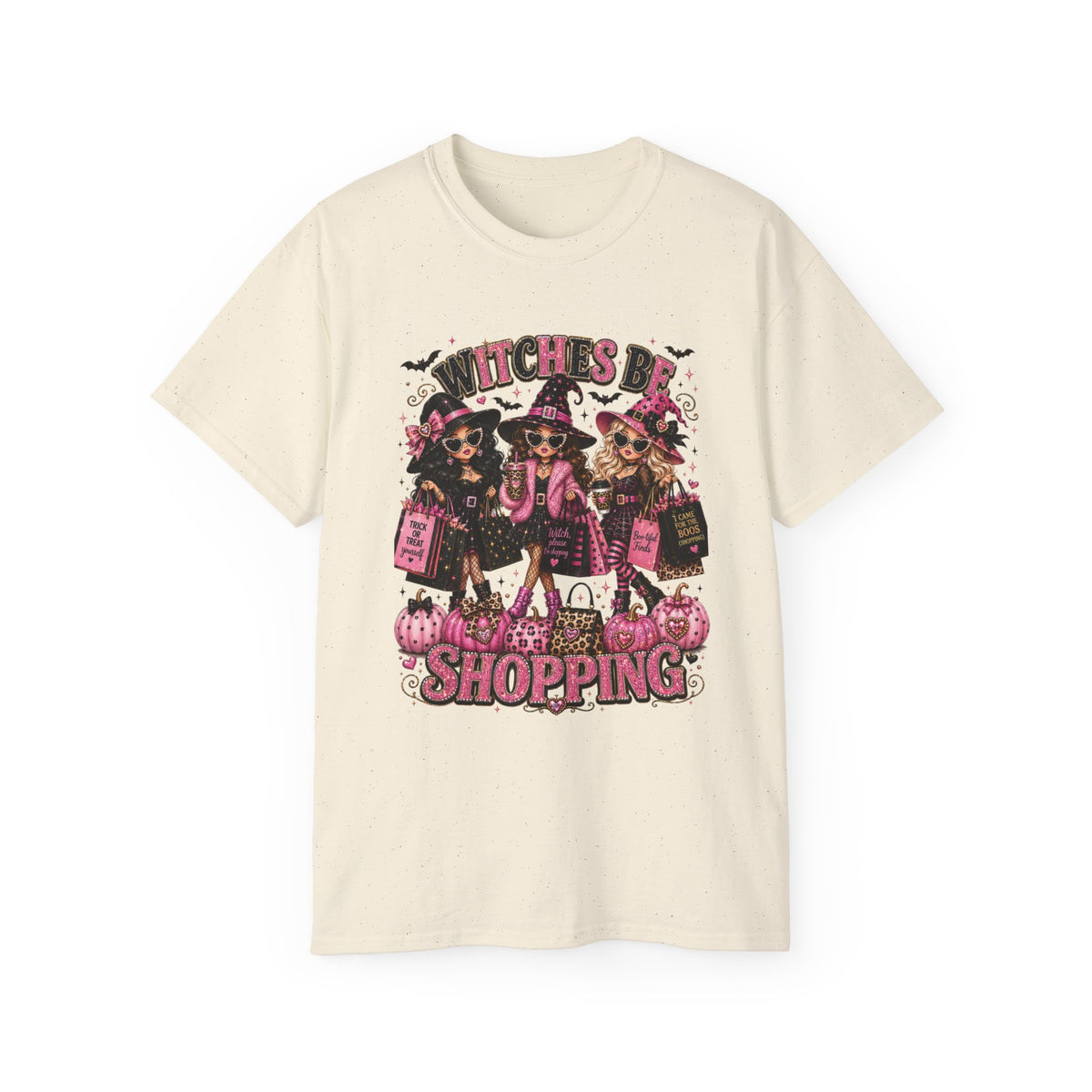 Witches be Shopping-Halloween T-shirt / Pink Witch Graphic Tee