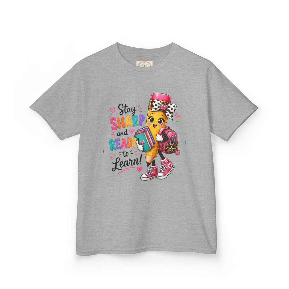 Stay Sharp and Ready to Learn Kids T-Shirt - Back-to-School Pencil Design